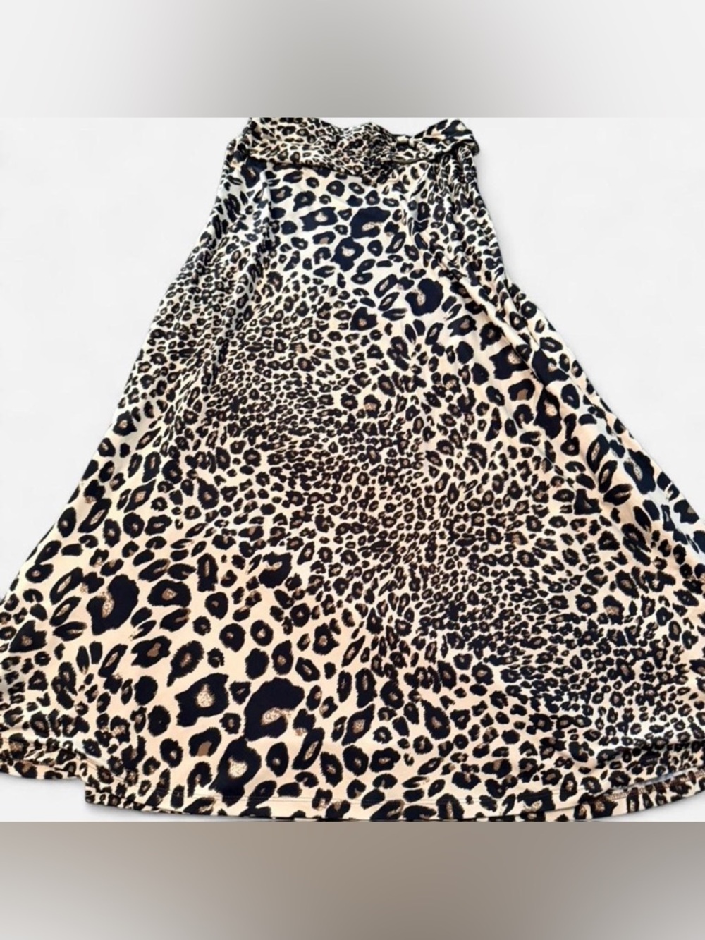 Robert Louis Leopard Print Maxi Skirt - Beige & Black, Size Small